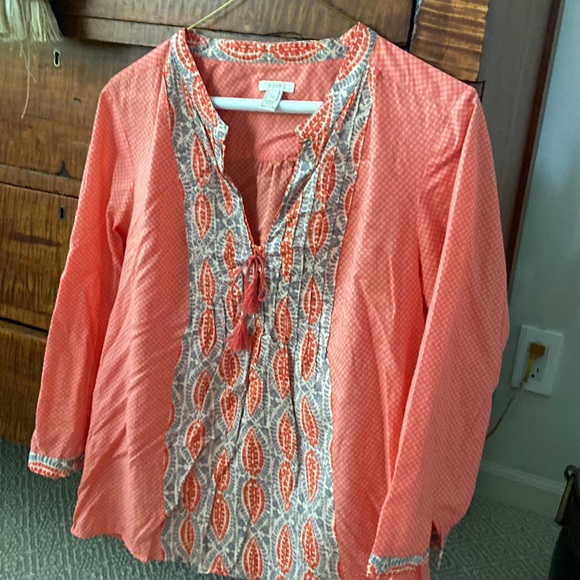 J crew blouse super cute and summery size 10 - Picture 1 of 4